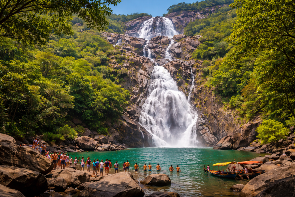 Dudhsagar Waterfalls in vibrant Goa