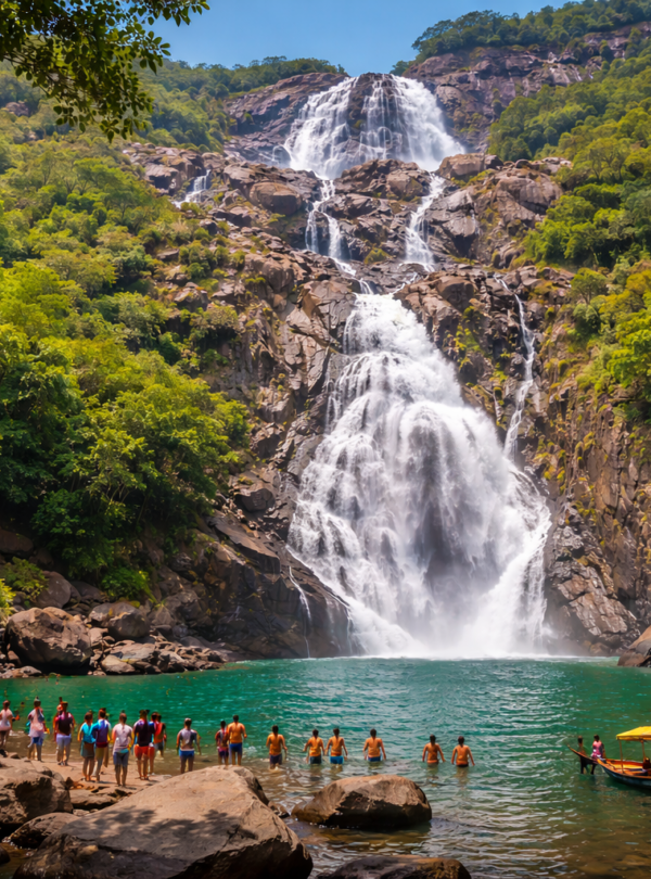 Dudhsagar Waterfalls in vibrant Goa