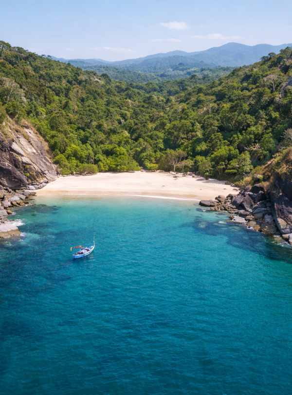 Secluded tropical paradise by the shore