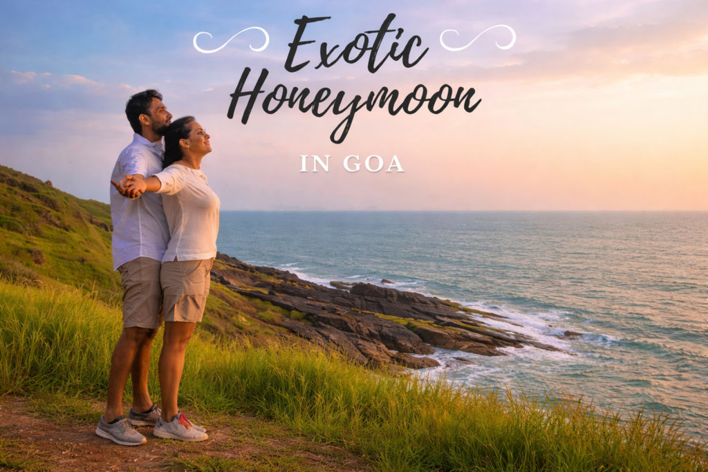 Exotic honeymoon in Goa at sunset