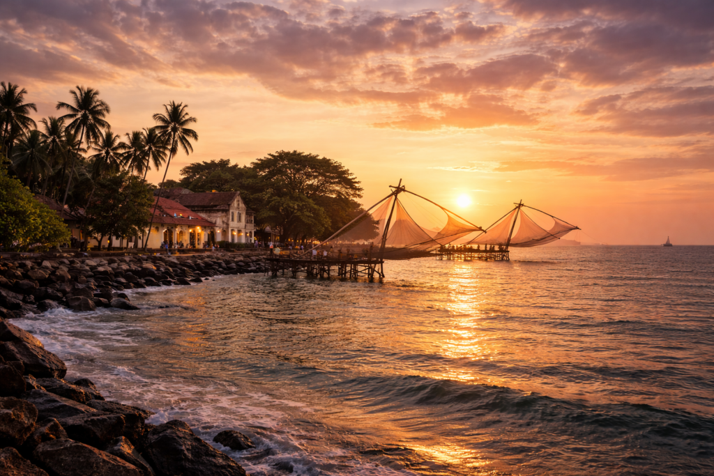 Sunset at Fort Kochi beach