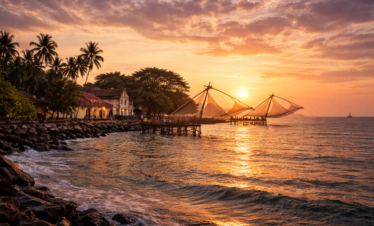 Sunset at Fort Kochi beach