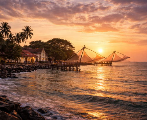 Sunset at Fort Kochi beach