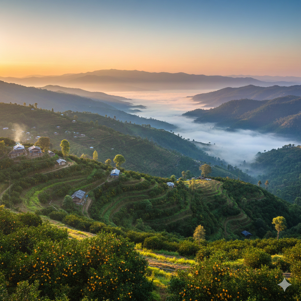 Panoramic view of Jampui Hills