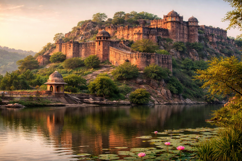 Vijaygarh Fort at golden hour