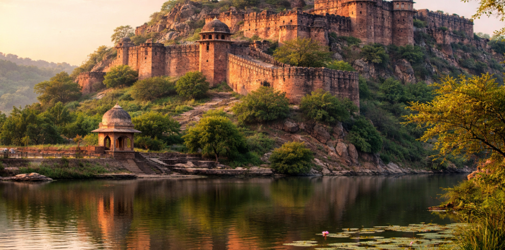 Vijaygarh Fort at golden hour
